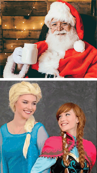 Santa, Elsa, And Anna At Colonial Gardens