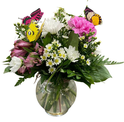 Butterfly Kisses flower arrangement
