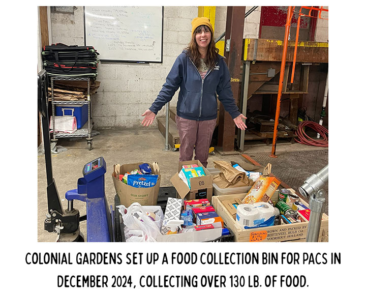 Colonial Gardens set up a food collection bin in December 2024, collecting over 130lbs of food.