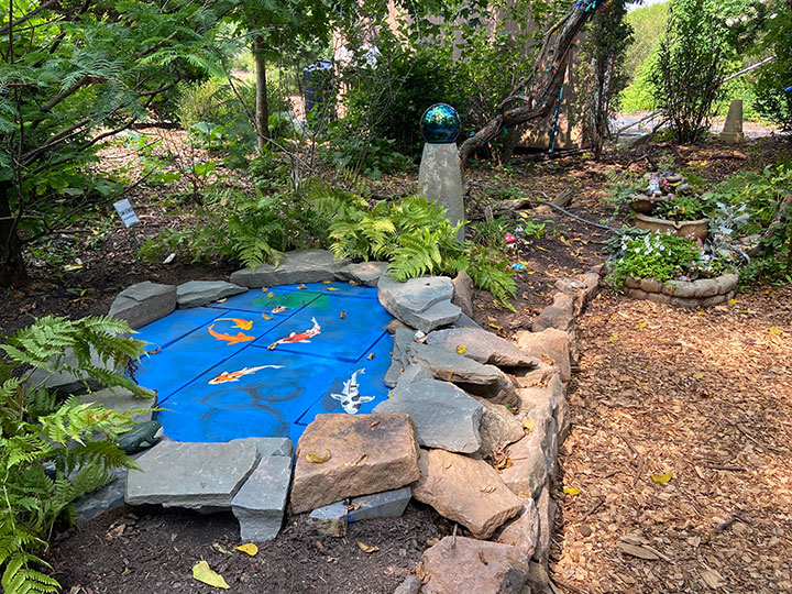 Koi pond stones
