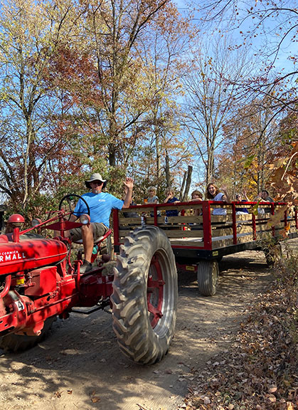 daytime hayrides tractor driver