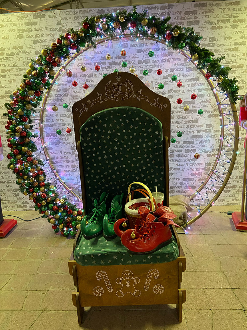 Santa chair decorated.