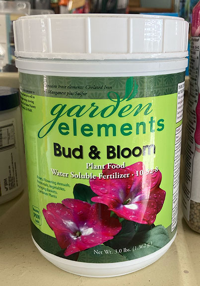 Garden Elements Bud & Bloom fertilizer.