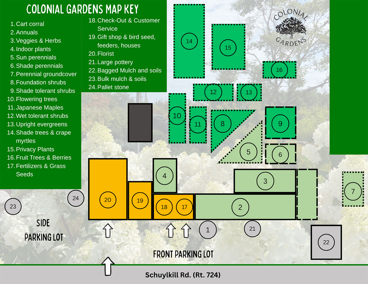 Colonial Gardens map