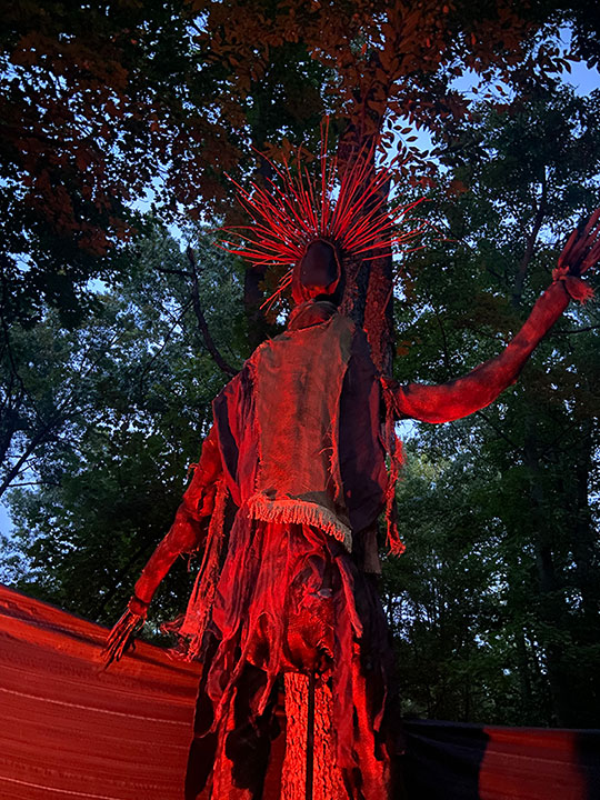 Fable wood warrior at Colonial Gardens.
